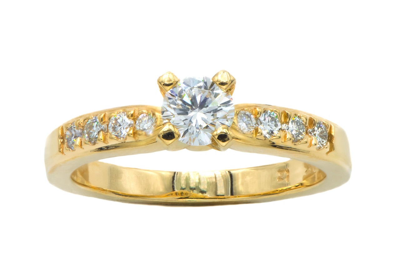 18 karat gold engagement ring with diamonds. -WER0411M/2 – Topaz